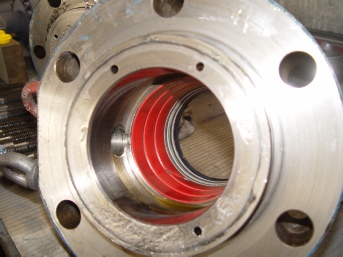 Dichtungsbereich einer zerlegten Hydraulikkomponente